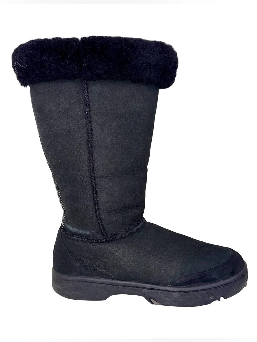 UGG ULTIMATE TALL BRAID BOOTS IN BLACK